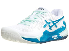 Load image into Gallery viewer, Asics Gel Resolution 9 AC White/Teal Blue Women's Tennis Shoes - 2024 NEW ARRIVAL