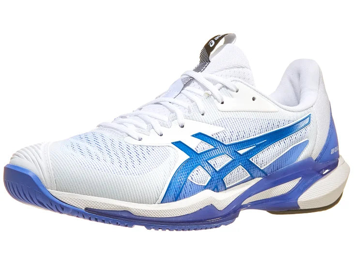 Asics Solution Speed FF 3 White/Tuna Blue Men's Tennis Shoes - 2024 NEW ARRIVAL