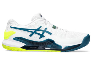 Asics Gel Resolution 9 White/Restful Teal Men's Tennis Shoes - 2023 NEW ARRIVAL