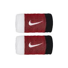 Nike Doublewide Wristbands (White/Red) - 2023 NEW ARRIVAL