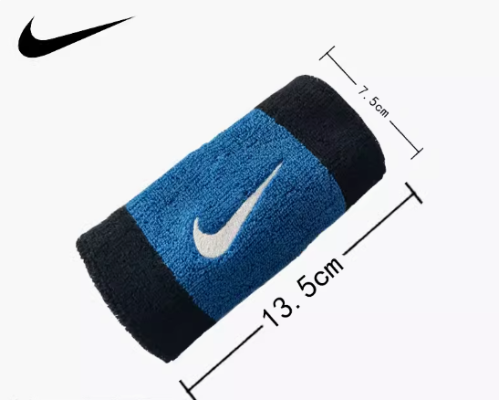 Nike Doublewide Wristbands (Black/Blue) - 2024 NEW ARRIVAL