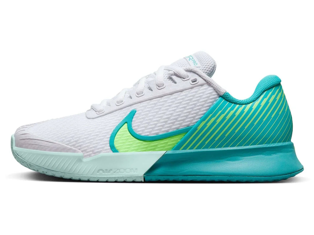 Nike Vapor Pro 2 Wide White/Teal/Lime Women's Tennis Shoes - 2023 NEW ARRIVAL