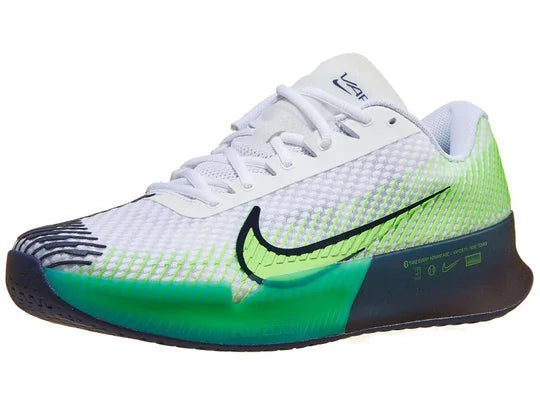 Nike Zoom Vapor 11 White/Green/Teal Men's Tennis Shoe - 2023 NEW ARRIVAL