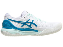 Load image into Gallery viewer, Asics Gel Resolution 9 AC White/Teal Blue Women&#39;s Tennis Shoes - 2024 NEW ARRIVAL
