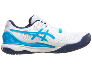 Asics Gel Resolution 9 White / Digital Aqua / Green Men's Tennis shoes - 2024 NEW ARRIVAL