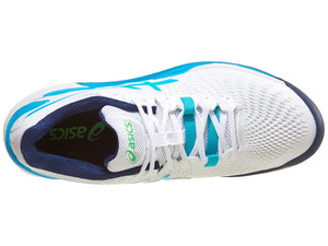 Asics Gel Resolution 9 White / Digital Aqua / Green Men's Tennis shoes - 2024 NEW ARRIVAL