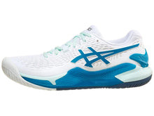 Load image into Gallery viewer, Asics Gel Resolution 9 AC White/Teal Blue Women&#39;s Tennis Shoes - 2024 NEW ARRIVAL
