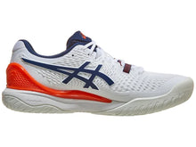 Load image into Gallery viewer, Asics Gel Resolution 9 2E Wh/Blue/Or Men&#39;s Tennis Shoes - 2023 NEW ARRIVAL
