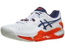 Load image into Gallery viewer, Asics Gel Resolution 9 2E Wh/Blue/Or Men&#39;s Tennis Shoes - 2023 NEW ARRIVAL
