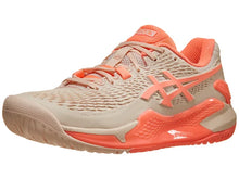 Load image into Gallery viewer, Asics Gel Resolution 9 Pearl/Sun Coral Women&#39;s Tennis Shoes - 2023 NEW ARRIVAL
