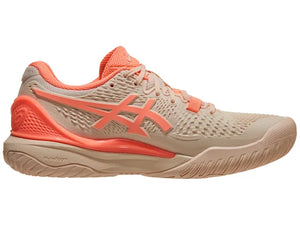 Asics Gel Resolution 9 Pearl/Sun Coral Women's Tennis Shoes - 2023 NEW ARRIVAL