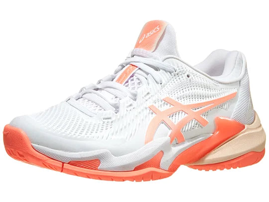 Asics Court FF 3 White/Sun Coral Women's Tennis Shoes - 2023 NEW ARRIVAL