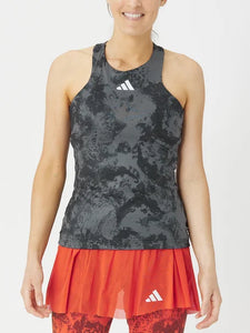 Adidas Women's Paris Tennis Y-Tank - Carbon - 2023 NEW ARRIVAL