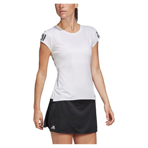 Adidas Women's Club 3 Stripe Tennis Top - White