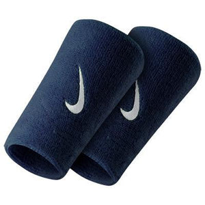 Nike Swoosh Double-Wide Wristbands - Navy/White