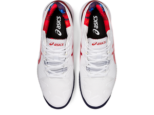 Asics Gel Resolution 8 White/Classic Red Men's Tennis Shoes 1041A292-110 - NEW ARRIVAL