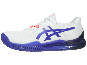 Asics Gel Resolution 8 White/Blue Men's & Women's Tennis Shoes - NEW ARRIVAL