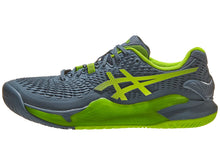 Load image into Gallery viewer, Asics Gel Resolution 9 2E Steel Blue/Green Men&#39;s Tennis Shoes - 2023 NEW ARRIVAL
