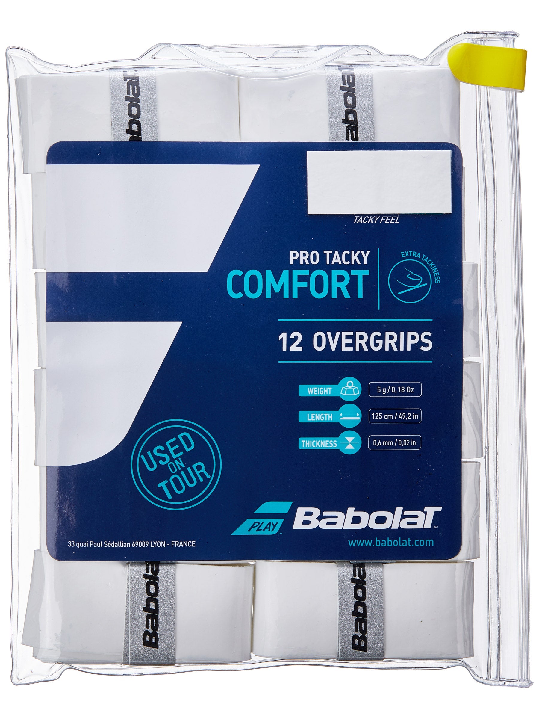 Babolat Pro Team Tacky Overgrip 12 pack White MASTERS RACKET